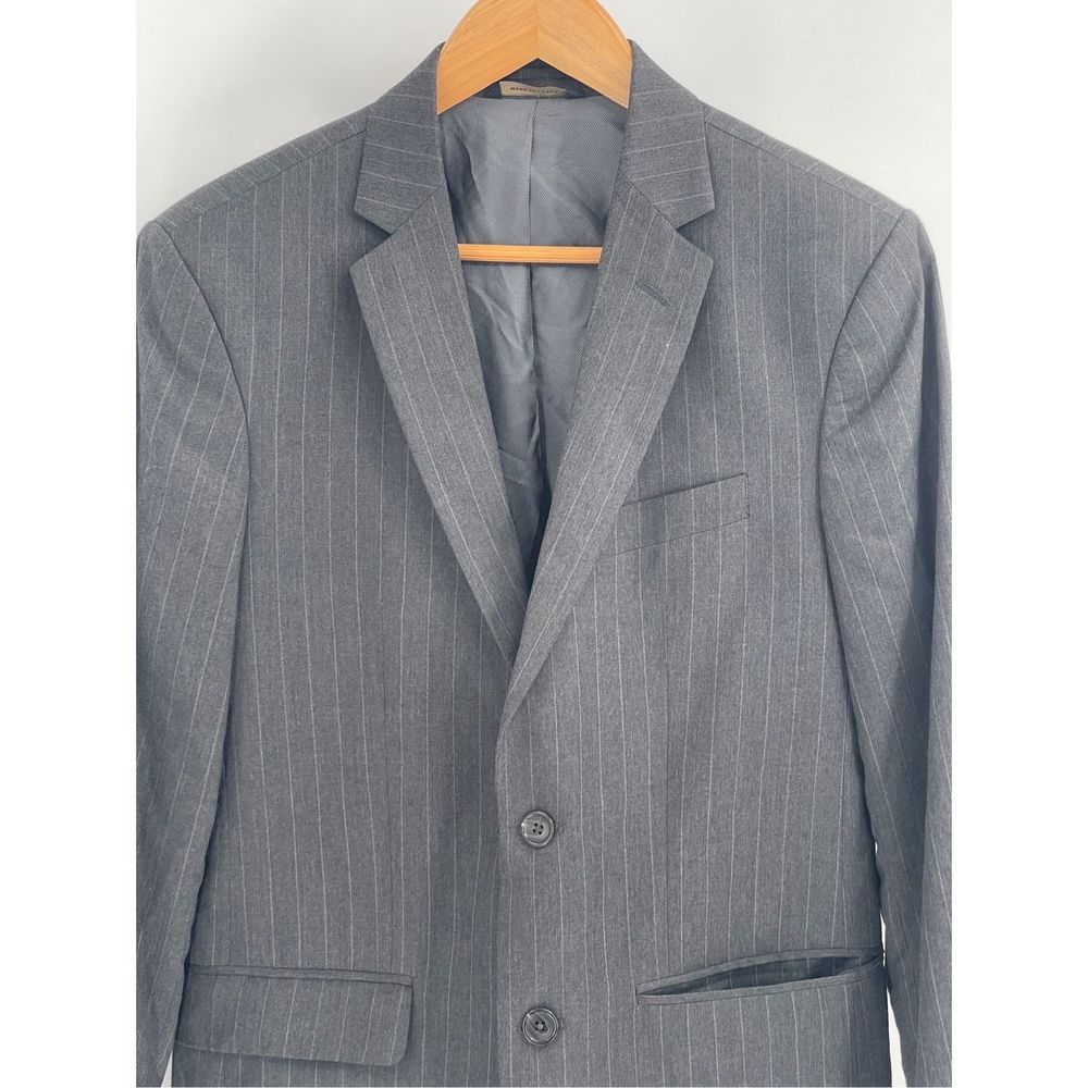 Banana Republic Blazer Suit Jacket‎ Men Size 38 Gray Stripe - Picture 3 of 11